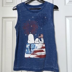 Patriotic Snoopy Sleeveless Muscle Tee